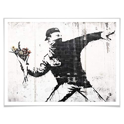 Banksy Flower Thrower Street Art Poster Hidden Graffiti